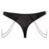 Cottelli - Luxus, bestickte Perlen-Tanga (schwarz)  - M/L