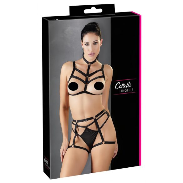 Cottelli - Schmückendes Körpergeschirr Dessous-Set - Schwarz (S-L)