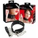 Bad Kitty - Silikon Halsband mit Leine (schwarz) 