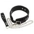 Bad Kitty - Silikon Halsband mit Leine (schwarz) 