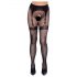 Cottelli Legwear - Strumpfhalter-Effekt, offene Netzstrumpfhose - Schwarz (S-L) 