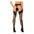 Obsessive S336 - Offene Strumpfhose mit Streifenmuster (schwarz) - S-L 