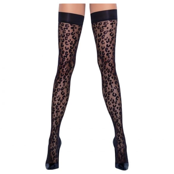 Cottelli Legwear - Leopardenmuster Strümpfe (Schwarz)  - 4