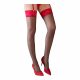 Cottelli - Strumpfhose mit roter Spitzenborte (schwarz)  - 7