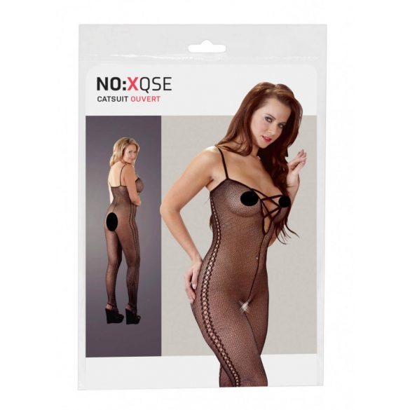 / NO:XQSE - Seitlich gemustertes Catsuit - schwarz 