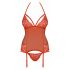 Obsessive 838-COR-3 - Halsband-Top mit Tanga (rot) 