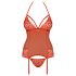 Obsessive 838-COR-3 - Halsband-Top mit Tanga (rot) 