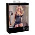 Abierta Fina - Glänzendes Ketten-Set aus Top & String (Schwarz) - 85B/L