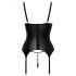 Abierta Fina - Hebe-Top mit Strumpfhalter (Schwarz) - L