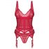 Obsessive Cupide Desir - transparentes Spitzen-Set (Rot)