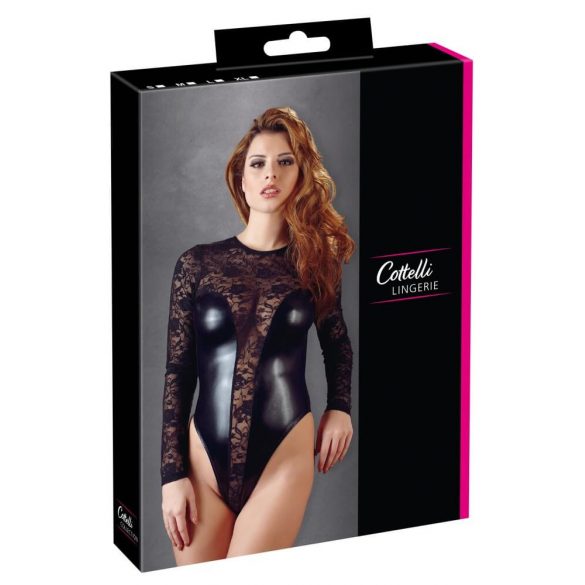 Cottelli - Glänzende-Spitze Body (Schwarz)  - M