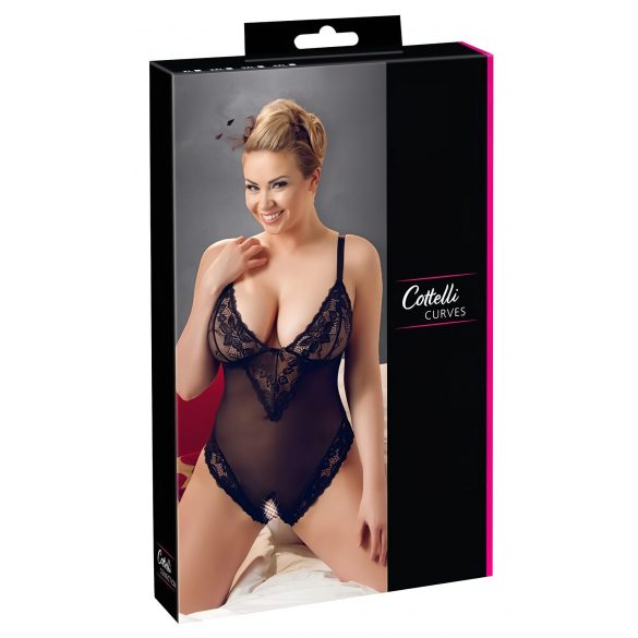 Cottelli Plus Size - Spitzen-Body (Schwarz) 