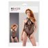 NO:XQSE - Blumenmuster Netzbody mit Neckholder - Schwarz (S-L)