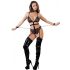 Cottelli Bondage - Gurt offener Body mit Ketten (schwarz)  - XL