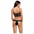 Obsessive Alluria - Florales Spitzen-Bodysuit (Schwarz)  - L/XL