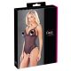 Cottelli - Spitzen, perlenverziertes, offenes Body (schwarz)  - XL