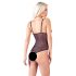 Cottelli - Spitzen, perlenverziertes, offenes Body (schwarz)  - XL