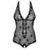 Obsessive Fiorenta - perlenverziertes, offenes, spitzen Body (schwarz) 