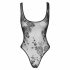 Noir - transparenter, blumiger Body (schwarz) - L