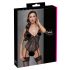 Cottelli - Spitzen-Body mit Strapsen, offen (schwarz)