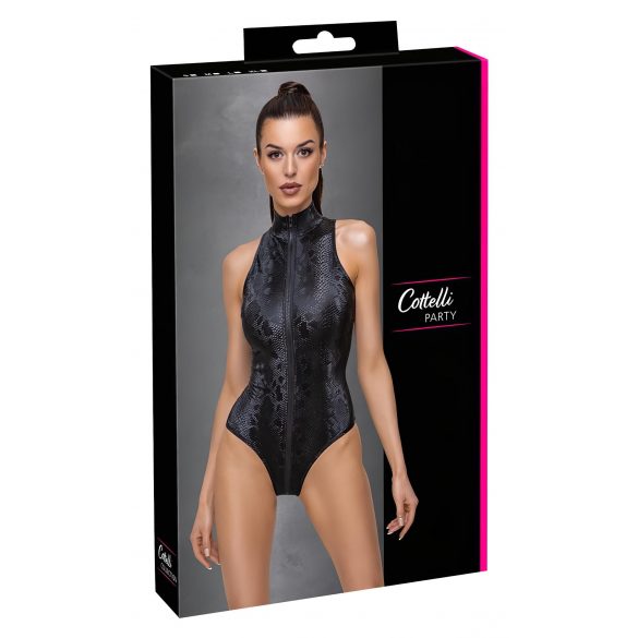 Cottelli Party - Schlangenhaut Muster Body (Schwarz)  - M