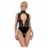 Abierta Fina - Lace Open Body with Rhinestones (Black) 