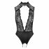 Abierta Fina - Lace Open Body with Rhinestones (Black) 