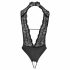 Abierta Fina - Lace Open Body with Rhinestones (Black) 