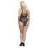 Cottelli Curves Plus Size - Transparentes Muster Body (schwarz) 