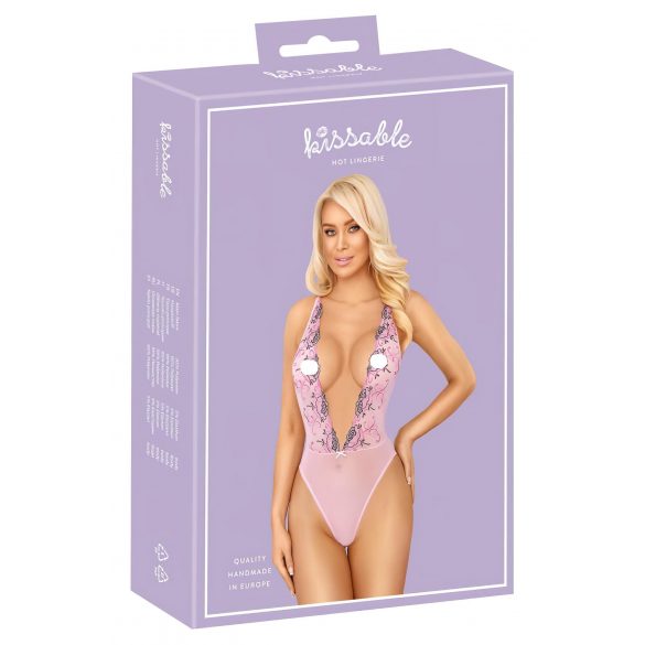 Kissable - Rosa bestickter Body (pink)  - L/XL