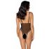 Cottelli - besticktes, offenes Spitzen-Body (schwarz-lila)  - M