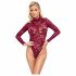 Cottelli - Transparenter Spitzen-Body (Bordeaux)