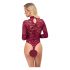 Cottelli - transparenter Spitzenbody (bordeaux) - M