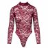 Cottelli - Transparenter Spitzen-Body (Bordeaux) - M