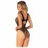 Obsessive B335 - Durchsichtiges, offenes Body aus grobmaschigem Netzstoff (Schwarz) - S-L 