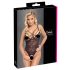 Cottelli - Transparenter, offener Spitzenbody (schwarz) - M