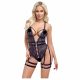 Cottelli - Offener, geschnallter Body (schwarz) - M