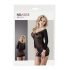 NO:XQSE - Langarm, transparentes Strickkleid - Schwarz (S-L)