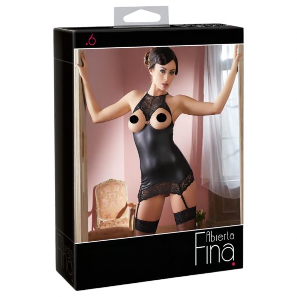 Abierta Fina - Gewagte Eleganz - Minikleid (Schwarz) - L