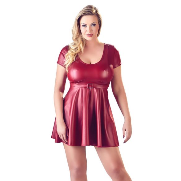 Cottelli Plus Size - A-linienförmiges Minikleid (Burgund)  - 4XL