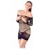 Mandy Mystery - Netz-Rohrkleid mit Garter-Set und String - Schwarz (S-L) 