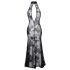 Noir - Transparenz, florales Maxi-Kleid (schwarz) - L