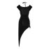 Cottelli Party - asymmetrisches, ringverziertes Kleid (schwarz)  - M