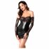 Noir - Latexkleid mit Spitzeneinsatz (Schwarz)