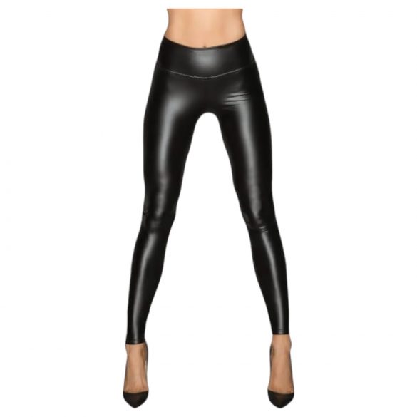 Noir - lange, glänzende Leggings (schwarz) - L