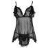 Cottelli - Luftiges, Rüschen-Babydoll (schwarz) - L