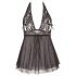 Cottelli Plus Size - luftiges Spitzen-Babydoll (schwarz)