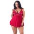 Cottelli Plus Size - Spitzen-Babydoll (Rot) 