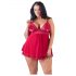 Cottelli Plus Size - Spitzennachthemd in lockerer Passform (rot) - 2XL