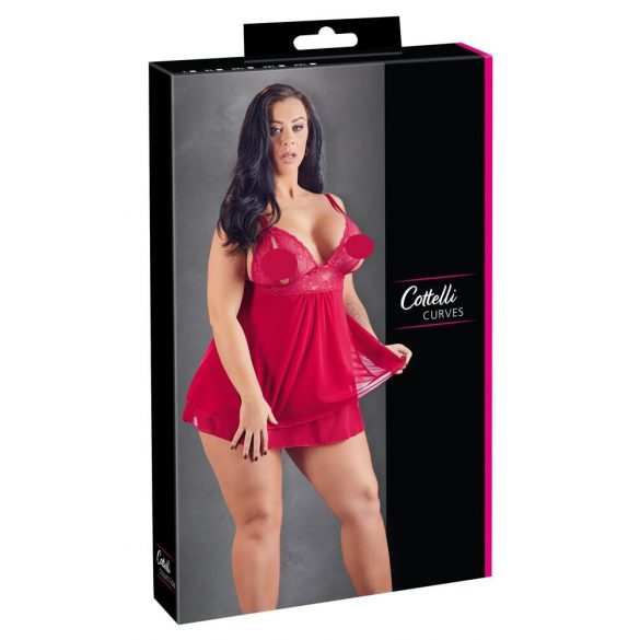 Cottelli Plus Size - Spitzen-Babydoll (Rot)  - 3XL